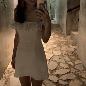 Reformation Off Shoulder Mini Dress